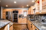 Gourmet kitchen with commercial-grade appliances
